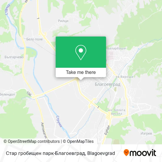 Карта Стар гробищен парк-Благоевград