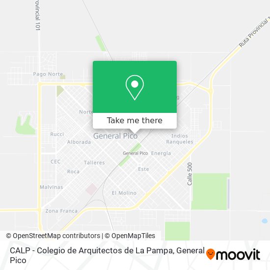 Mapa de CALP - Colegio de Arquitectos de La Pampa