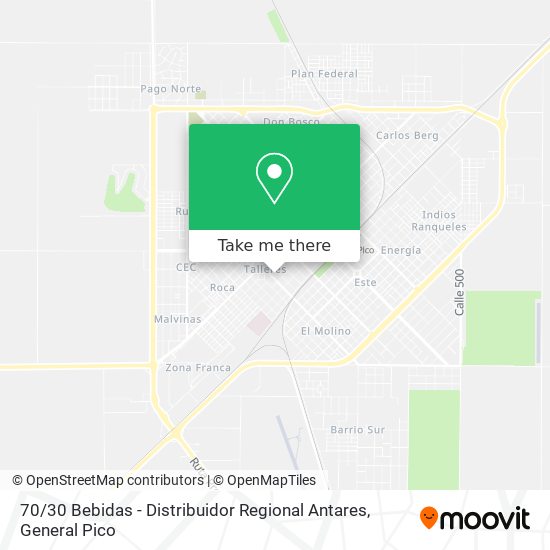 70 / 30 Bebidas - Distribuidor Regional Antares map
