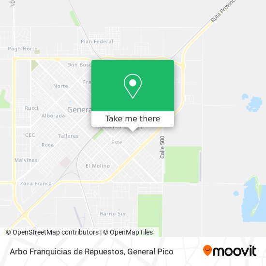 Mapa de Arbo Franquicias de Repuestos
