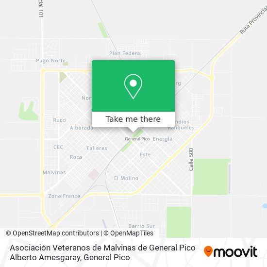 Asociación Veteranos de Malvinas de General Pico Alberto Amesgaray map