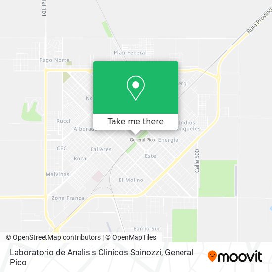 Mapa de Laboratorio de Analisis Clinicos Spinozzi