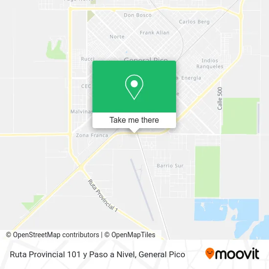 Ruta Provincial 101 y Paso a Nivel map