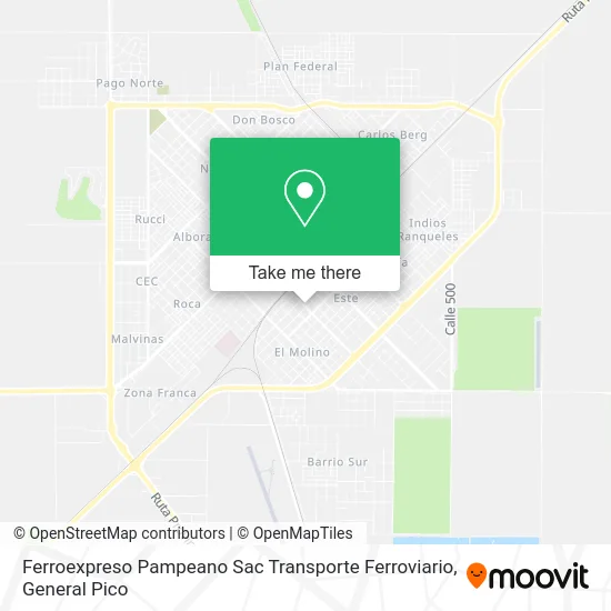 Mapa de Ferroexpreso Pampeano Sac Transporte Ferroviario