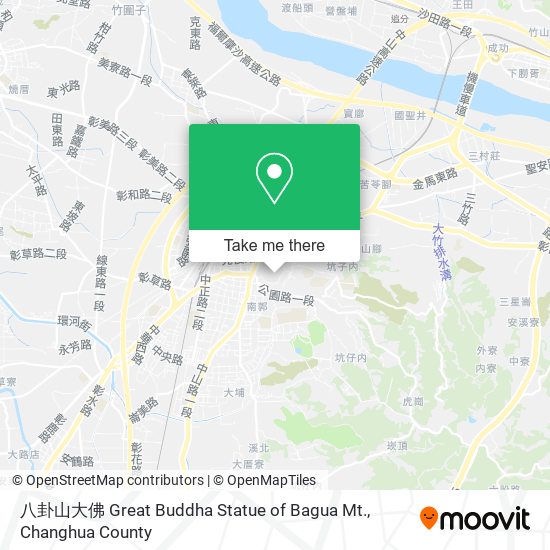 八卦山大佛 Great Buddha Statue of Bagua Mt. map