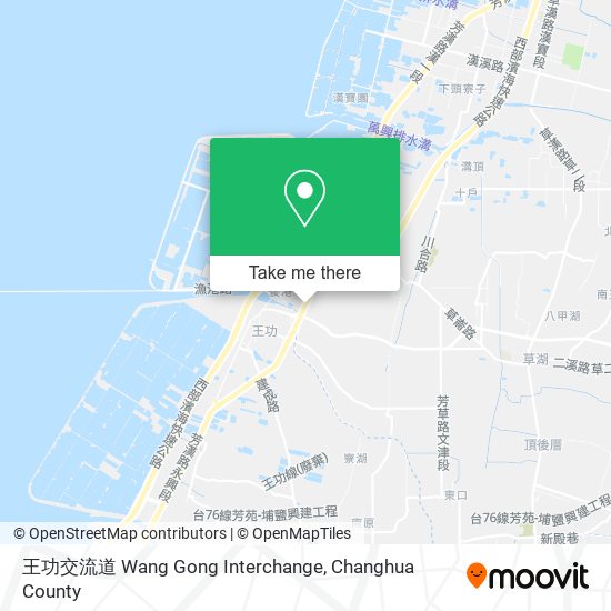 王功交流道 Wang Gong Interchange map