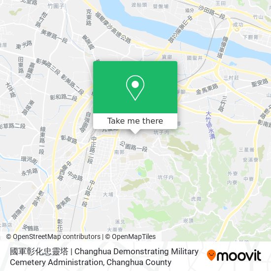 國軍彰化忠靈塔 | Changhua Demonstrating Military Cemetery Administration map
