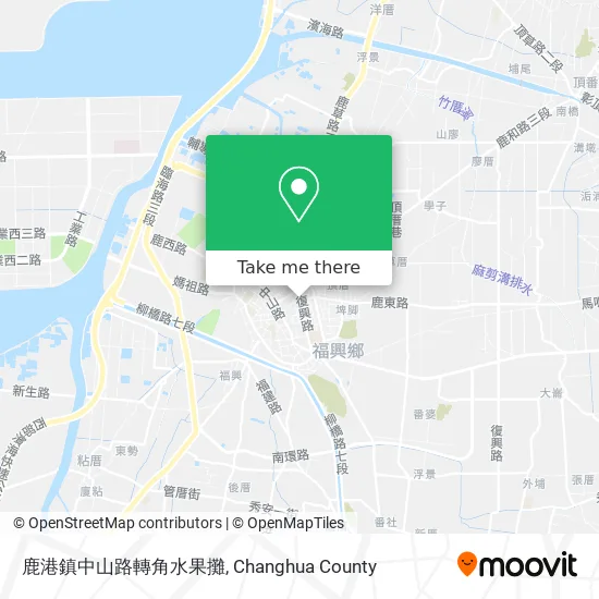 鹿港鎮中山路轉角水果攤地圖