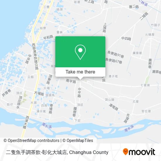 二隻魚手調茶飲-彰化大城店地圖