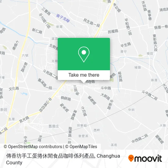 傳香坊手工蛋捲休閒食品咖啡係列產品地圖