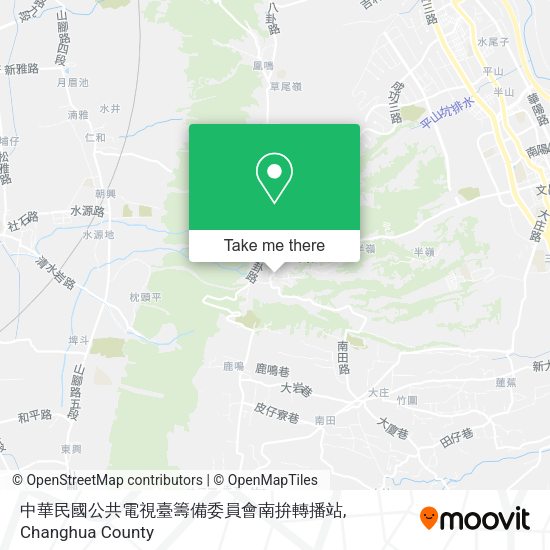 中華民國公共電視臺籌備委員會南拚轉播站地圖