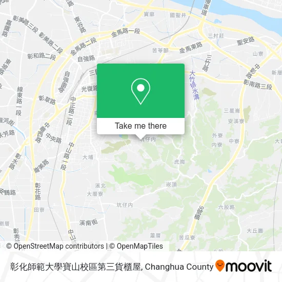 彰化師範大學寶山校區第三貨櫃屋地圖