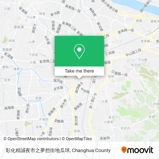 彰化精誠夜市之夢想街地瓜球地圖