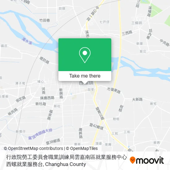行政院勞工委員會職業訓練局雲嘉南區就業服務中心西螺就業服務台地圖