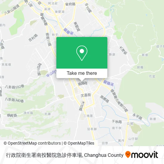 行政院衛生署南投醫院急診停車場地圖