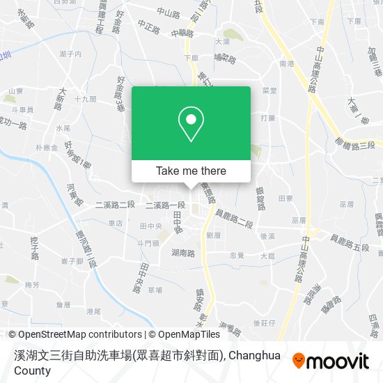 溪湖文三街自助洗車場(眾喜超市斜對面)地圖