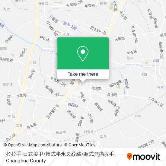 拉拉手-日式美甲/韓式半永久紋繡/歐式無痛脫毛地圖
