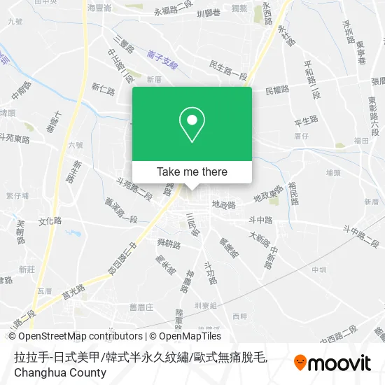 拉拉手-日式美甲/韓式半永久紋繡/歐式無痛脫毛地圖