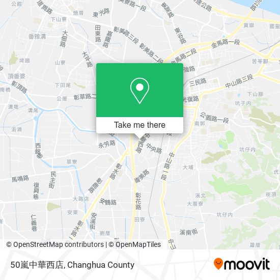 50嵐中華西店地圖