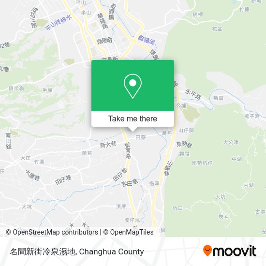 名間新街冷泉濕地地圖