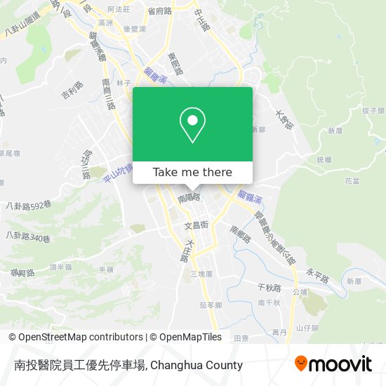南投醫院員工優先停車場 map