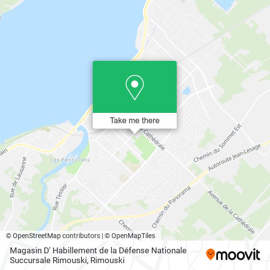 Magasin D' Habillement de la Défense Nationale Succursale Rimouski map