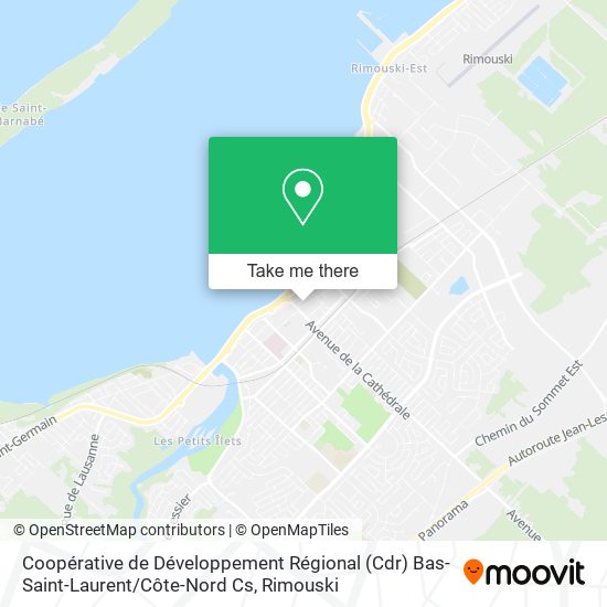 Coopérative de Développement Régional (Cdr) Bas-Saint-Laurent / Côte-Nord Cs map