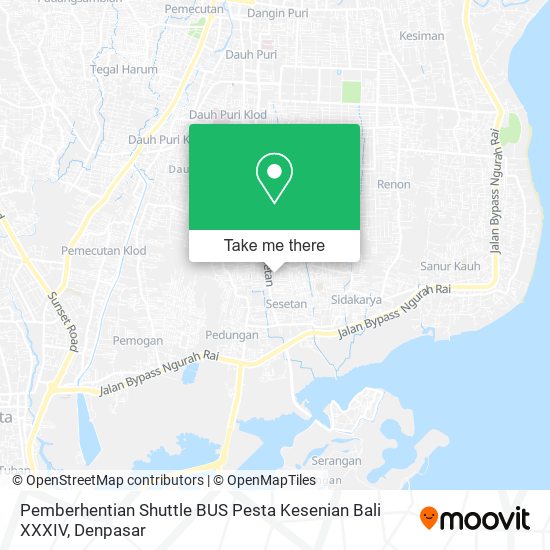 Pemberhentian Shuttle BUS Pesta Kesenian Bali XXXIV map