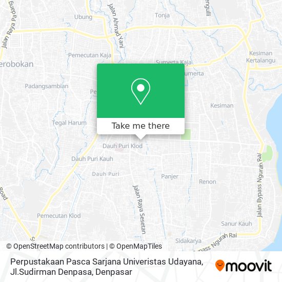 Perpustakaan Pasca Sarjana Univeristas Udayana, Jl.Sudirman Denpasa map