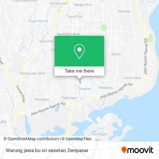 Warung jawa bu sri sesetan map