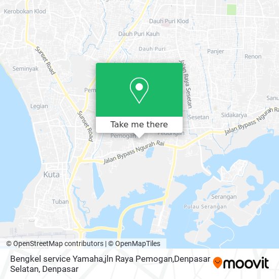 Bengkel service Yamaha,jln Raya Pemogan,Denpasar Selatan map