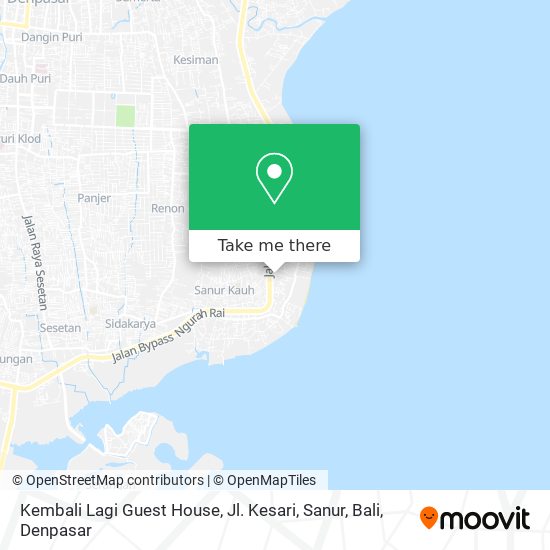 Kembali Lagi Guest House, Jl. Kesari, Sanur, Bali map
