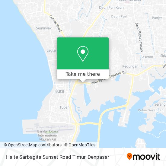 Halte Sarbagita Sunset Road Timur map