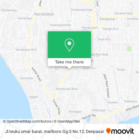 Jl.teuku umar barat, marlboro Gg.3 No.12 map
