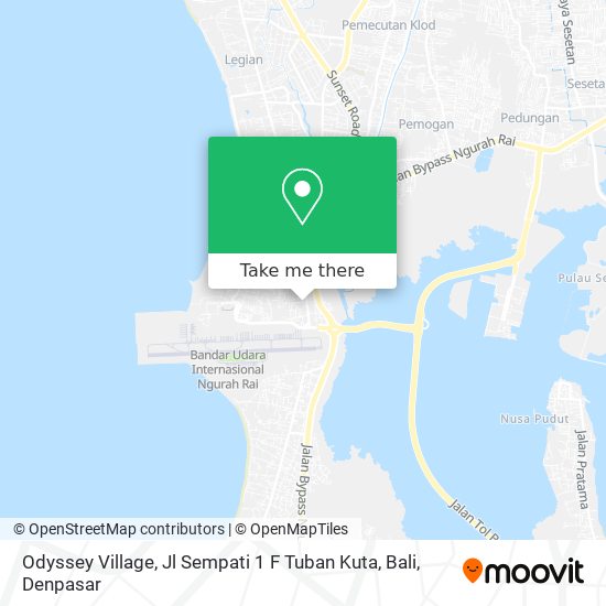 Odyssey Village, Jl Sempati 1 F Tuban Kuta, Bali map