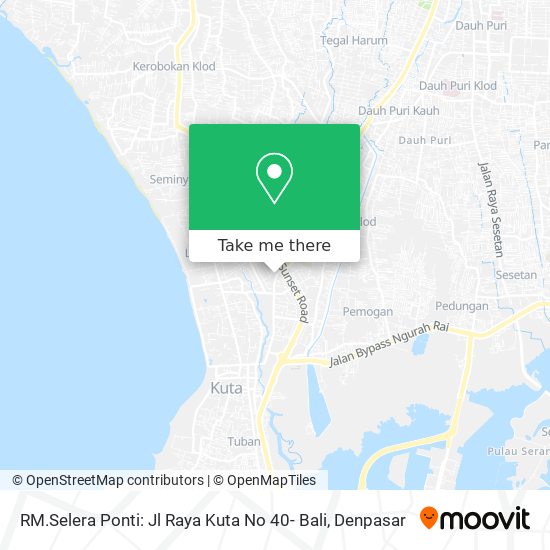 RM.Selera Ponti: Jl Raya Kuta No 40- Bali map