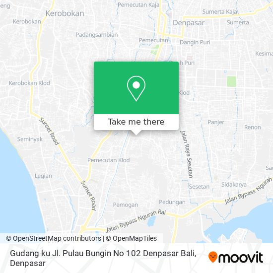 Gudang ku Jl. Pulau Bungin No 102 Denpasar Bali map