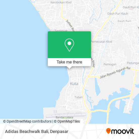 Adidas Beachwalk Bali map