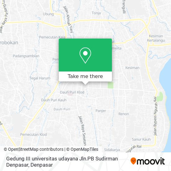Gedung III universitas udayana Jln.PB Sudirman Denpasar map