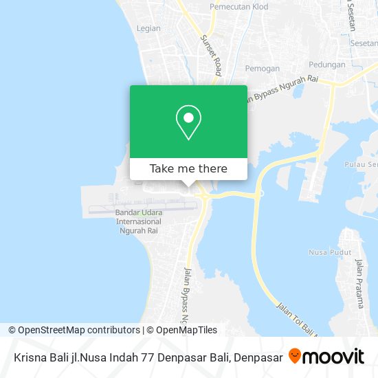 Krisna Bali jl.Nusa Indah 77 Denpasar Bali map