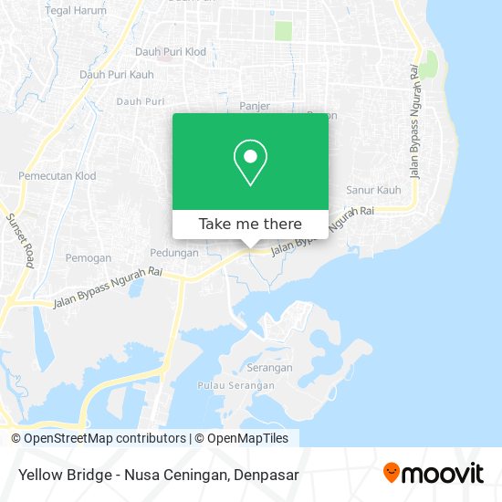 Yellow Bridge - Nusa Ceningan map