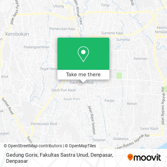 Gedung Goris, Fakultas Sastra Unud, Denpasar map