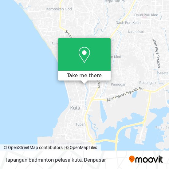 lapangan badminton pelasa kuta map