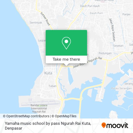 Yamaha music school by pass Ngurah Rai Kuta map