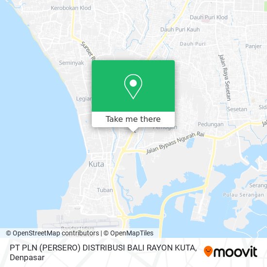 PT PLN (PERSERO) DISTRIBUSI BALI RAYON KUTA map