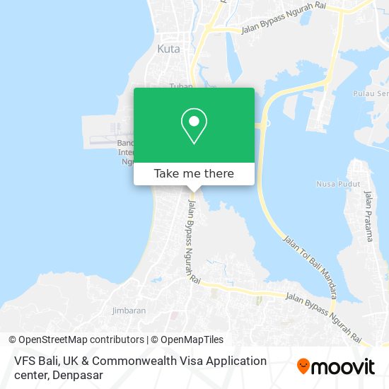 VFS Bali, UK & Commonwealth Visa Application center map