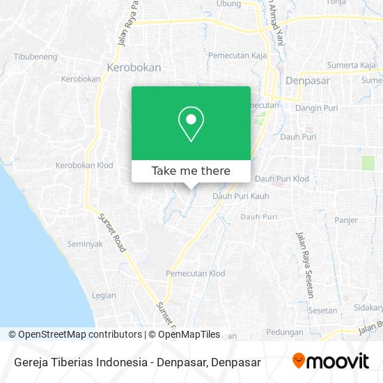Gereja Tiberias Indonesia - Denpasar map