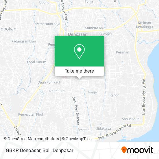 GBKP Denpasar, Bali map