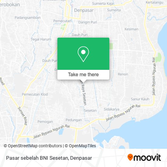 Pasar sebelah BNI Sesetan map