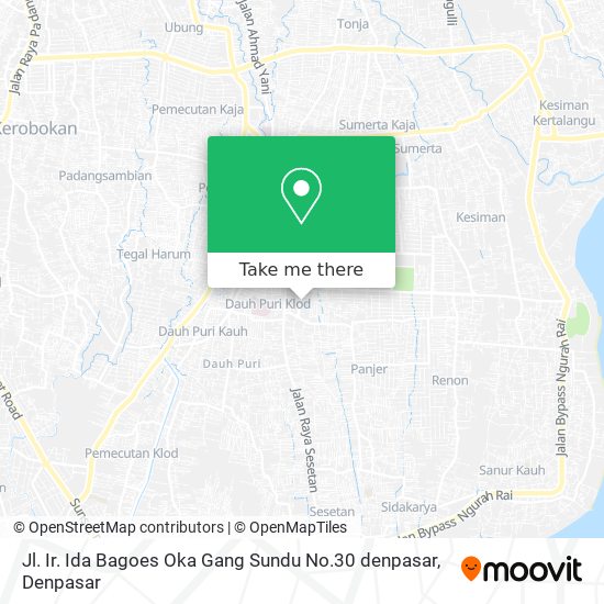 Jl. Ir. Ida Bagoes Oka Gang Sundu No.30 denpasar map